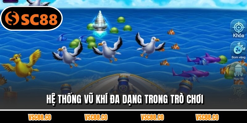 Hệ thống vũ khí đa dạng trong trò chơi